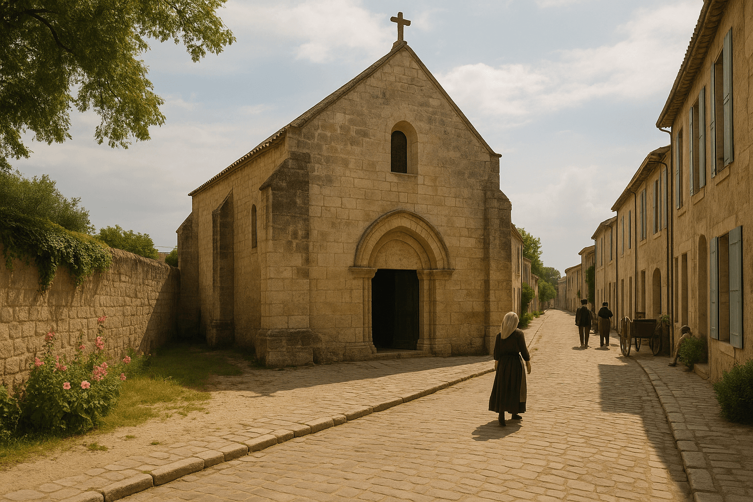 Rue des Capucins à Aigues-Mortes, secteur tranquille à l’intérieur des remparts médiévaux