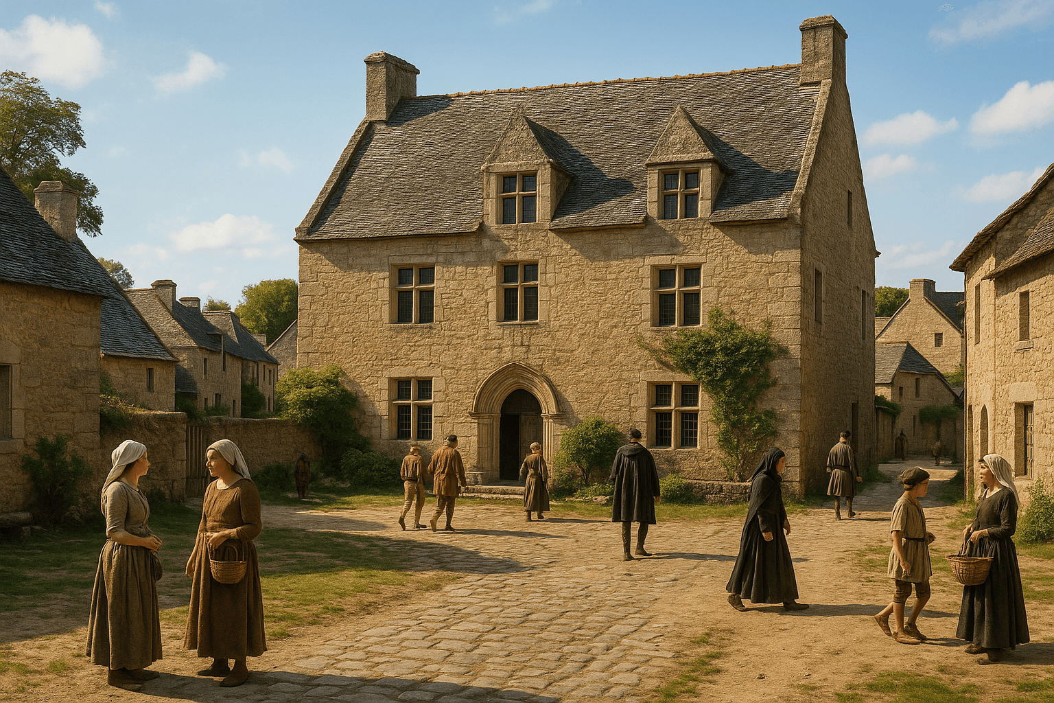 Ancien manoir de Kerdrain à Auray, logis en pierre