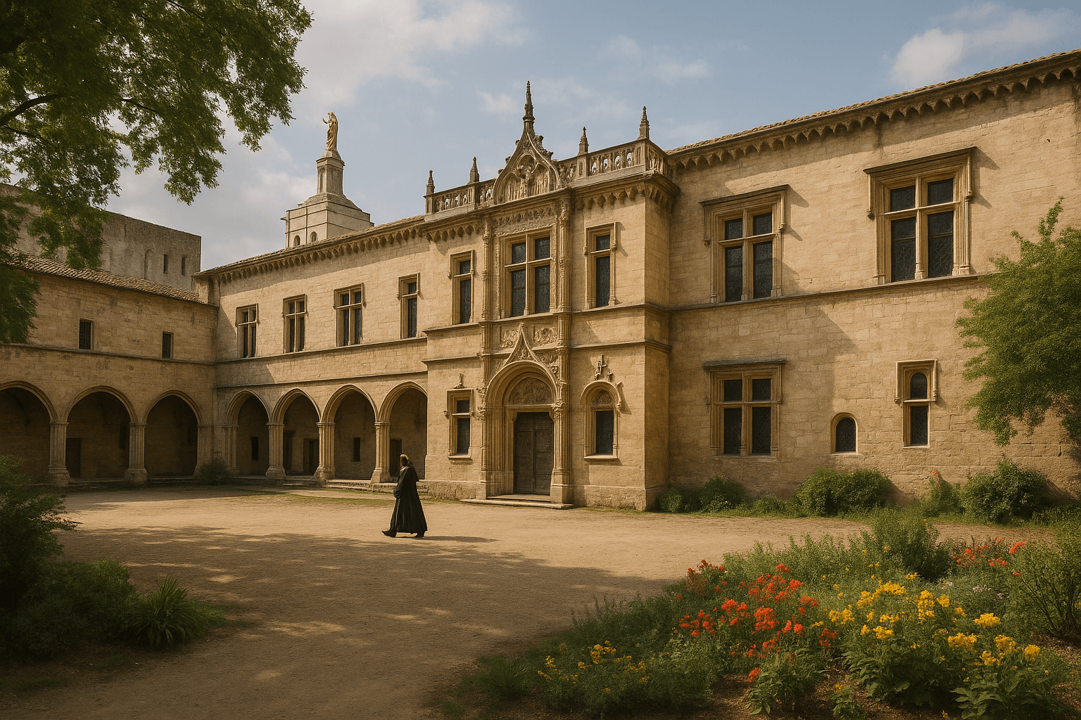Façade en pierre du Musée du Petit Palais à Avignon