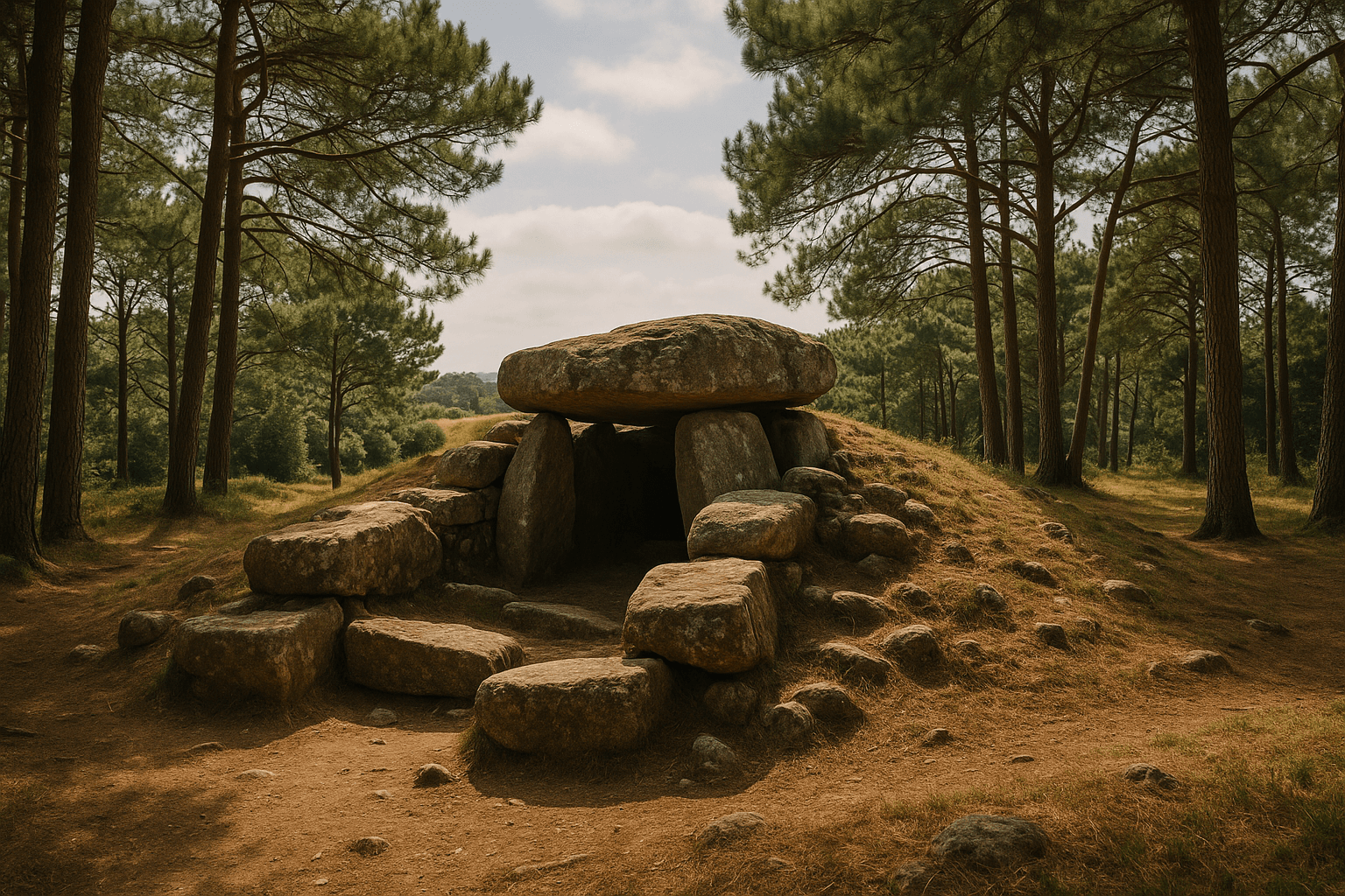 Le dolmen de Toulvern à Baden, avec ses grandes dalles de pierre