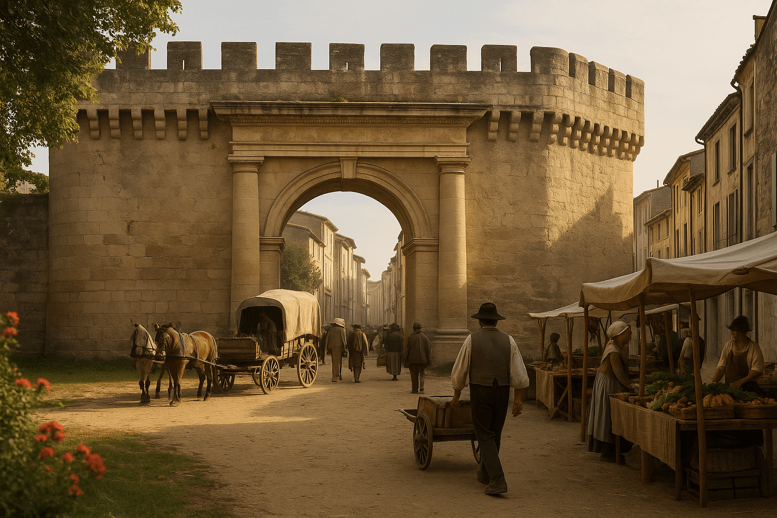 La Porte de Rochecourbe, arcade de pierre marquant l’ancienne entrée fortifiée de Beaucaire