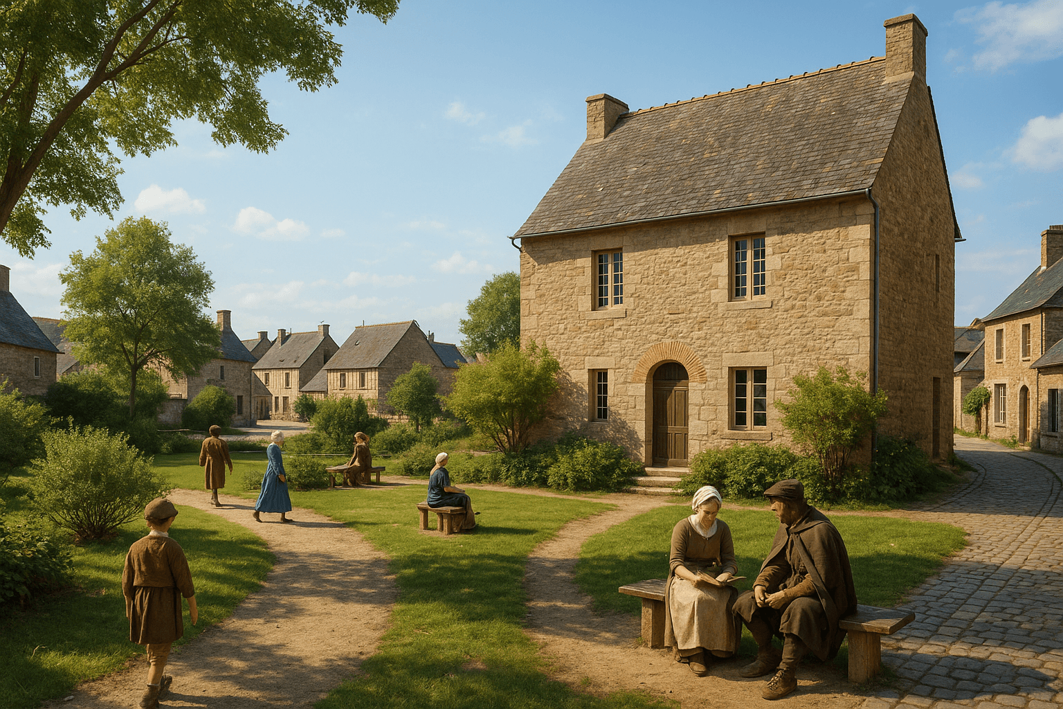 Vue d’ensemble des Jardins de l'ancien Presbytère à Breteil