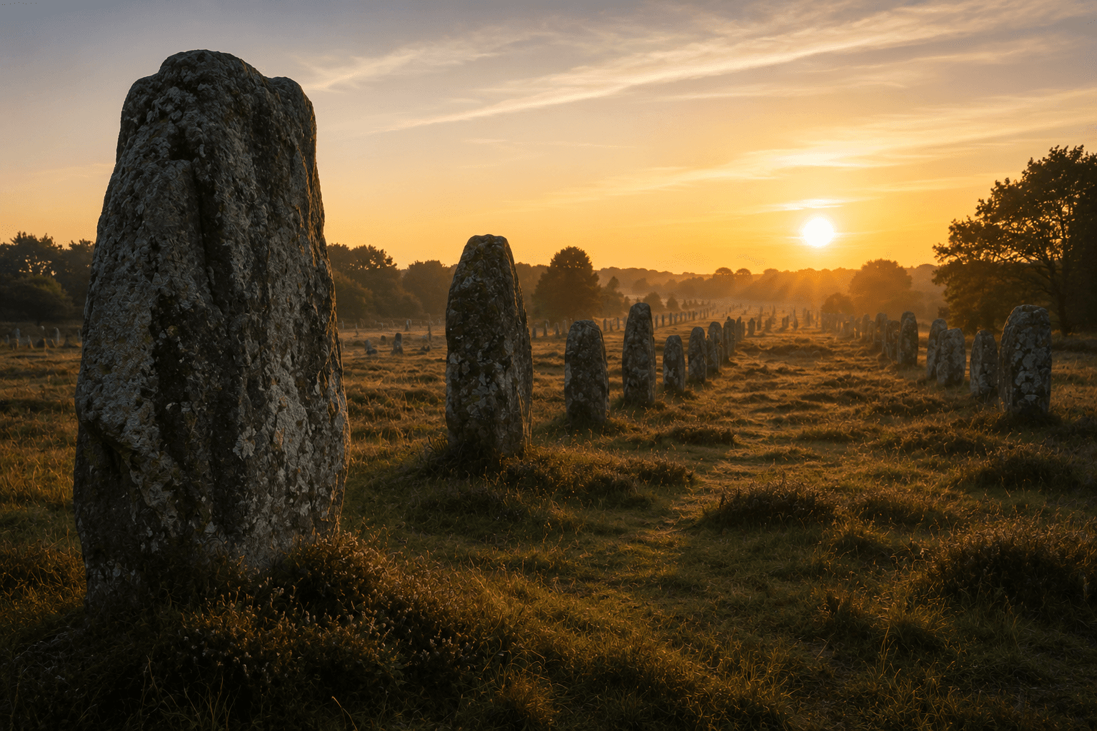 Menhirs alignés de l’Alignement du Ménec à Carnac