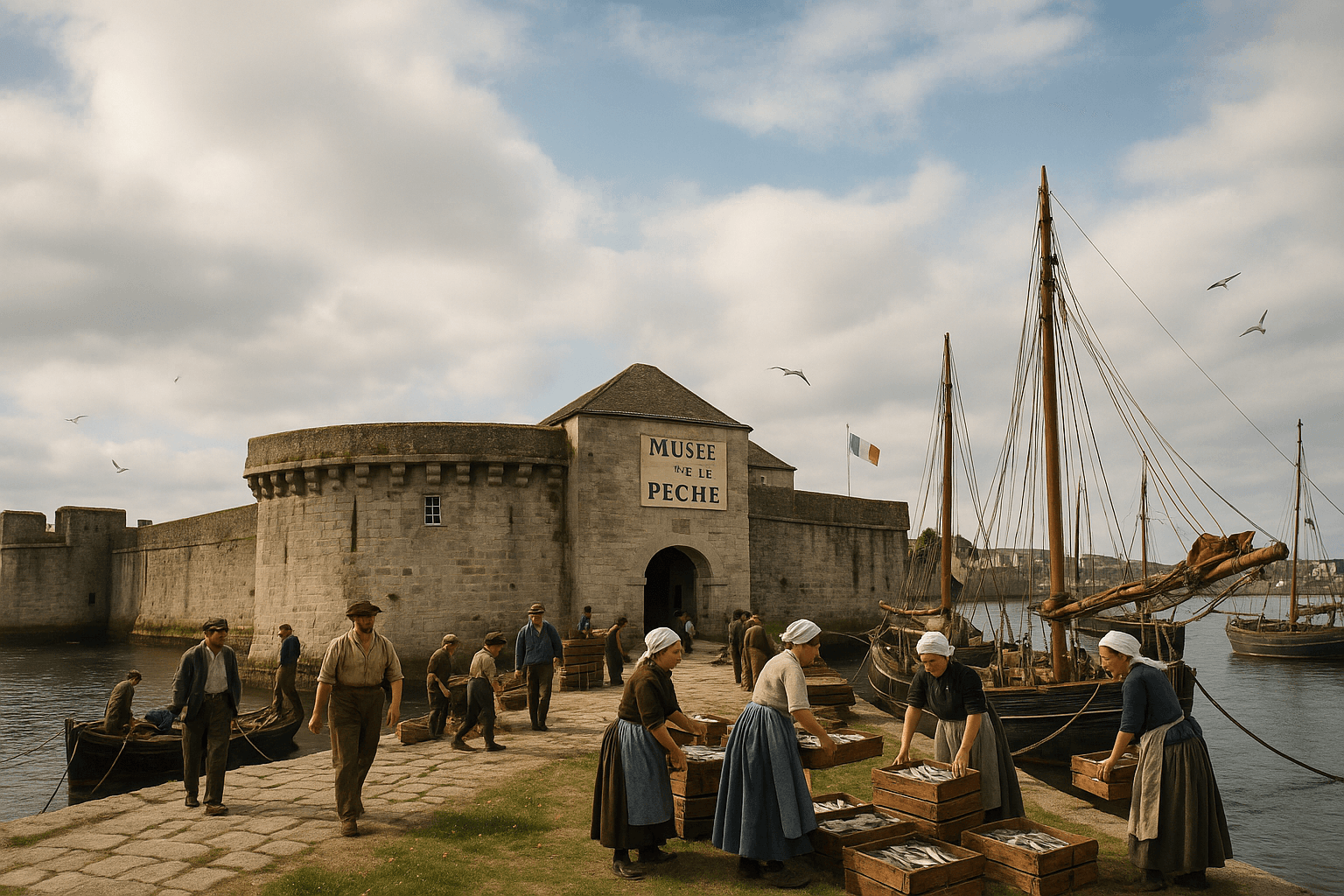 La façade du Musée de la Pêche à Concarneau, dans la Ville Close.