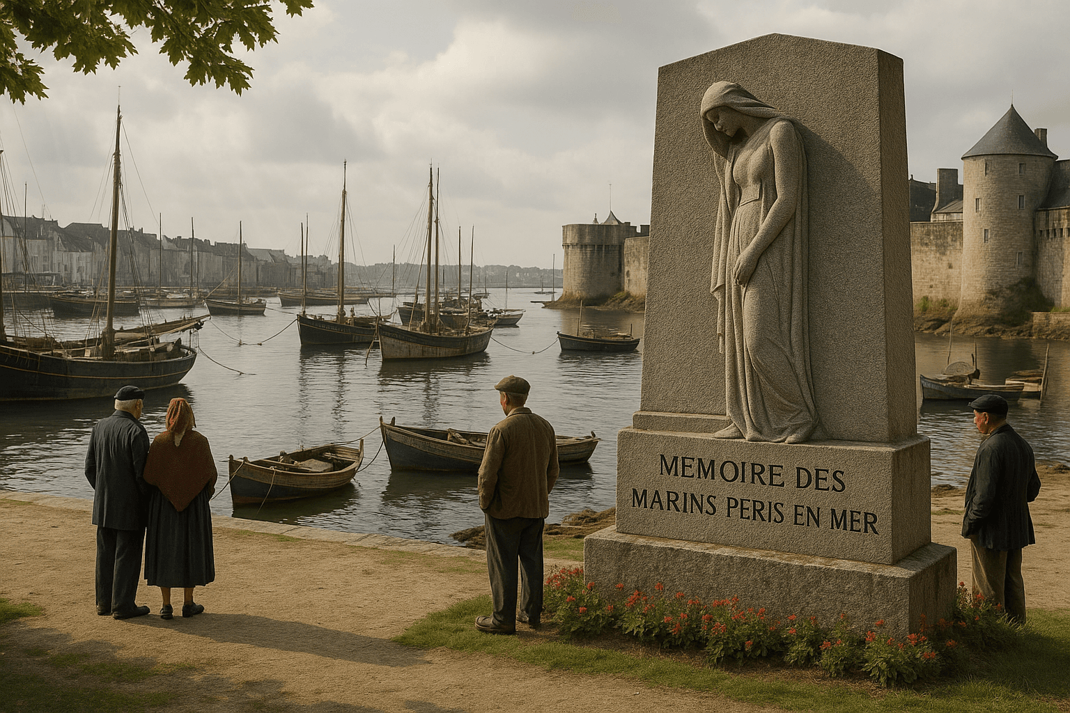 Le monument à la mémoire des marins péris en mer à Concarneau.