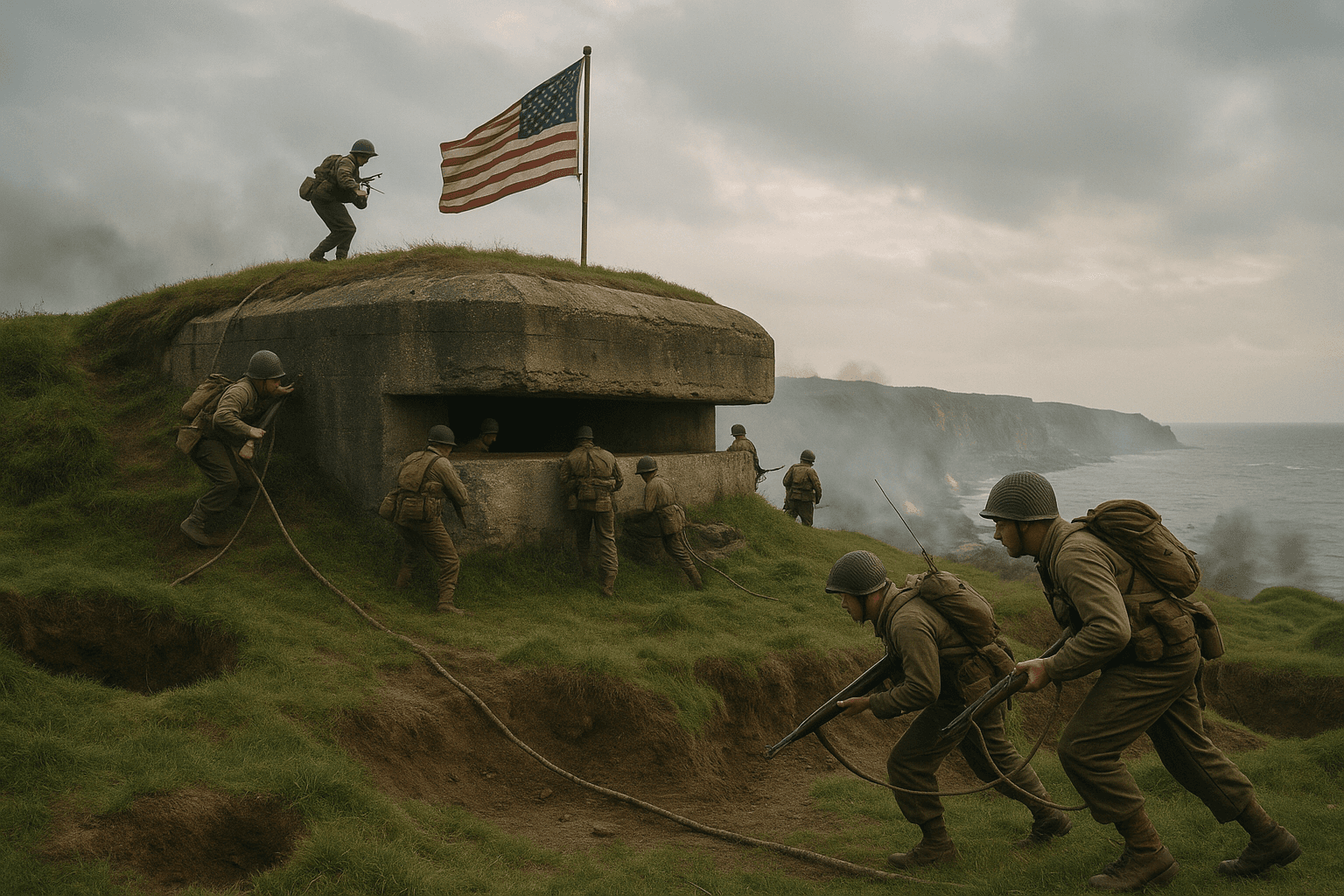 Le blockhaus R501 (PC) de Cricqueville-en-Bessin, structure en béton de la Seconde Guerre mondiale