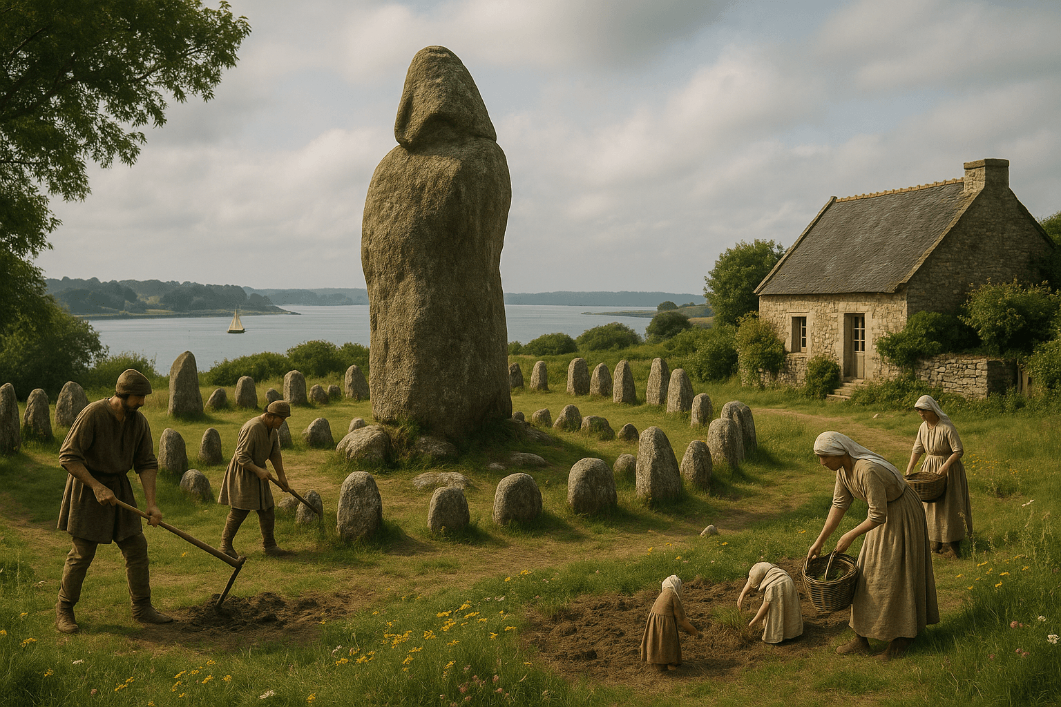 Le Moine, menhir isolé sur l’Île-aux-Moines