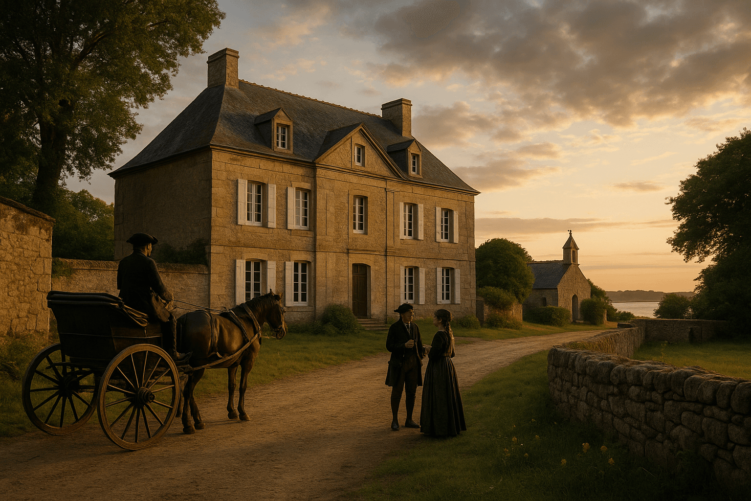 Le château du Guerric entouré de verdure sur l’Île-aux-Moines