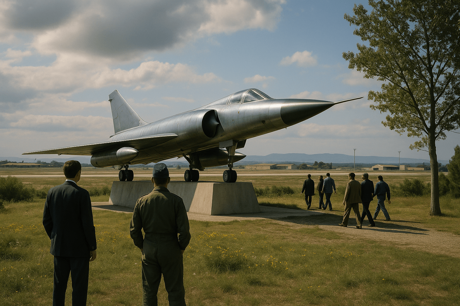 Le Mirage IV exposé à Istres, avion à aile delta emblématique de l’aéronautique française