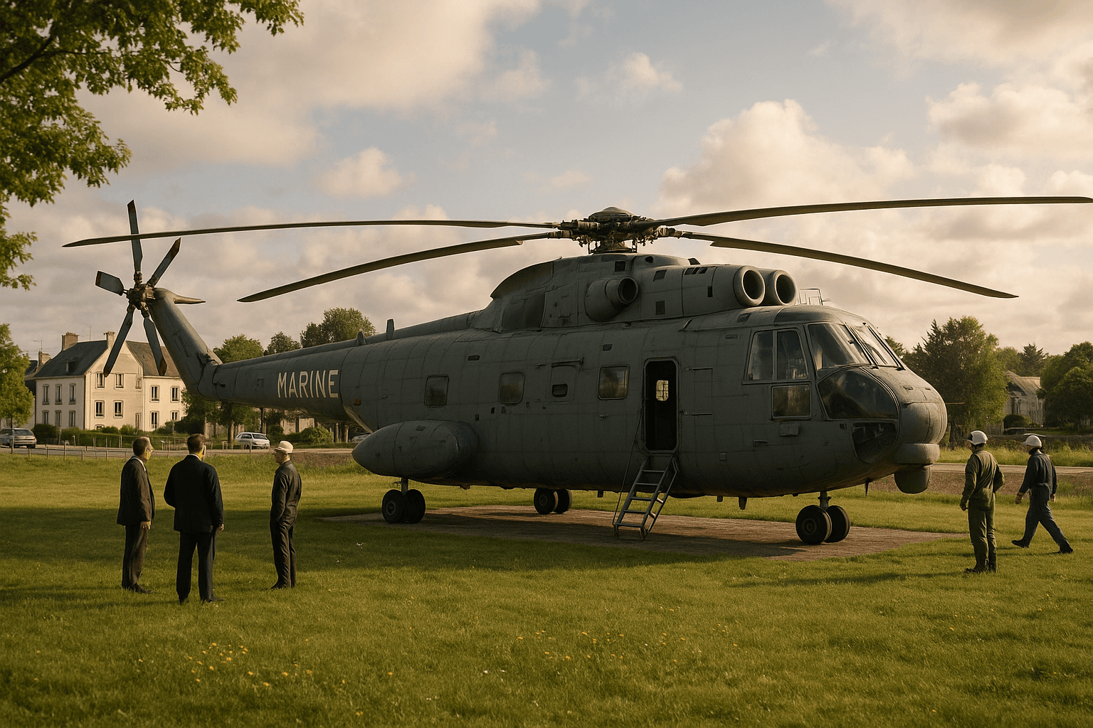 Le SA 321G Super Frelon exposé à Lanester, hélicoptère de l’aéronautique navale