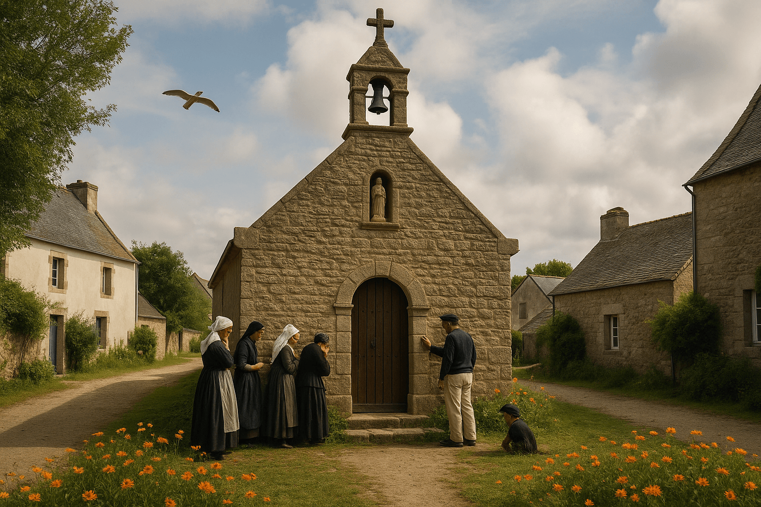 La chapelle Sainte-Anne de Larmor-Baden, petite chapelle en pierre