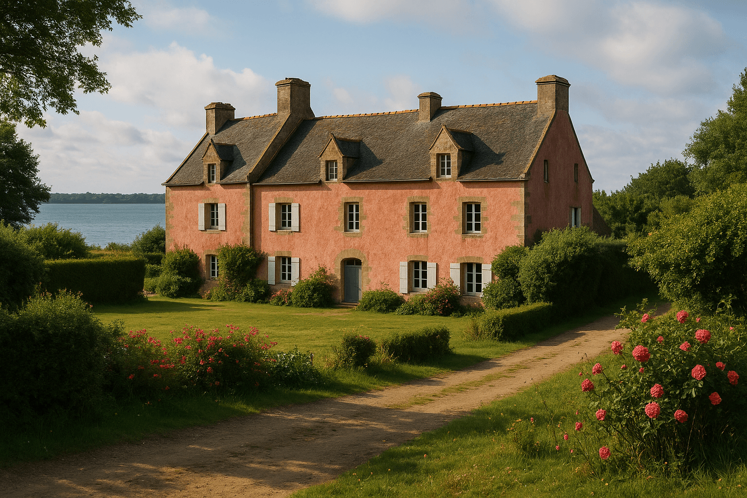 Le Manoir Rose de Brénéguy, manoir breton à Locmariaquer.