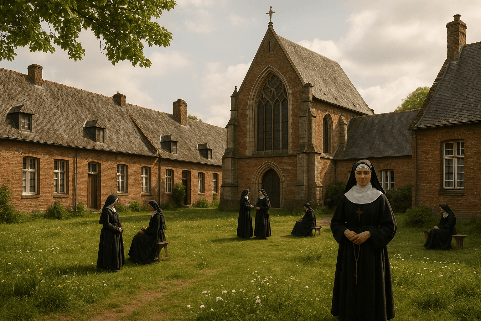 Le Béguinage des Cantuaines à Maubeuge, témoignage de la tradition des béguines.