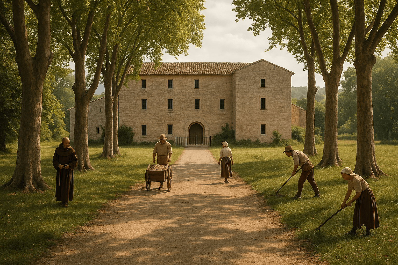 Château de Cabasse à Miramas, façade bordée par les arbres du parc