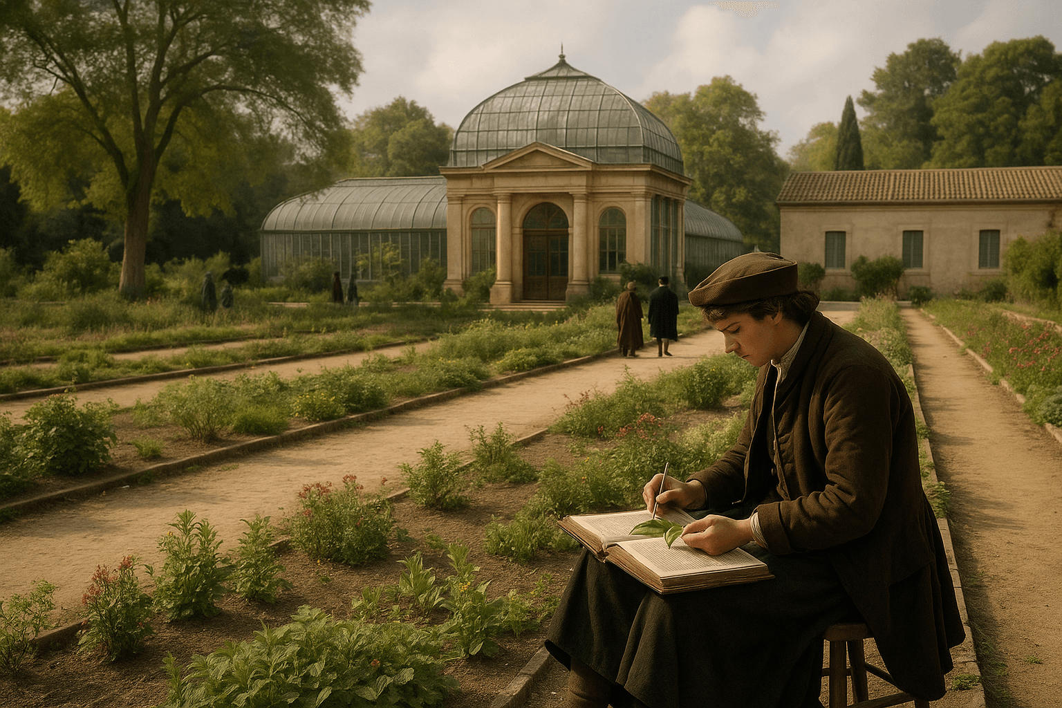 Le Jardin des Plantes de Montpellier, allée ombragée parmi les essences méditerranéennes