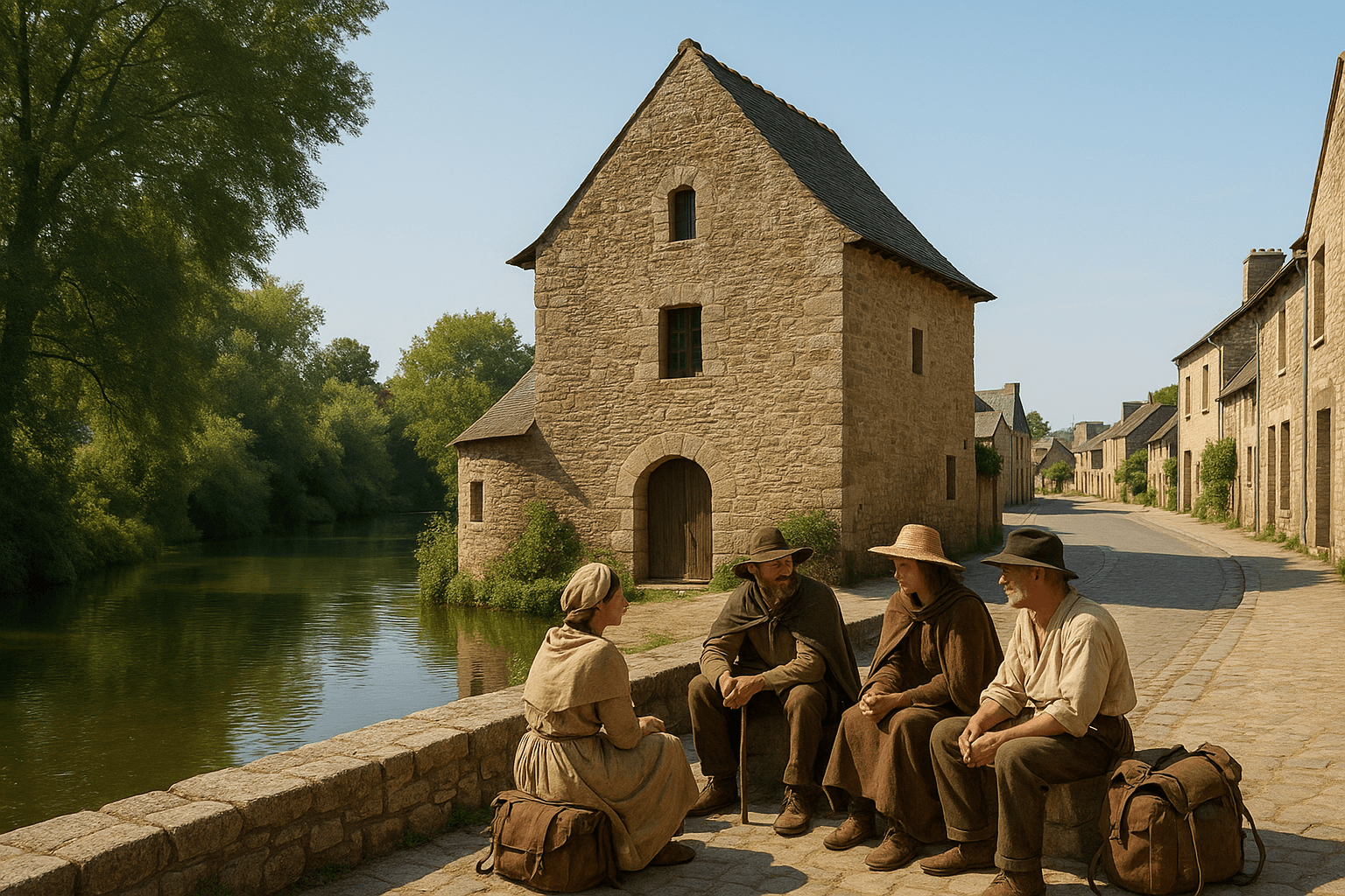 L’Ilot du moulin à Mordelles, bande de verdure au bord de la rivière avec berges calmes
