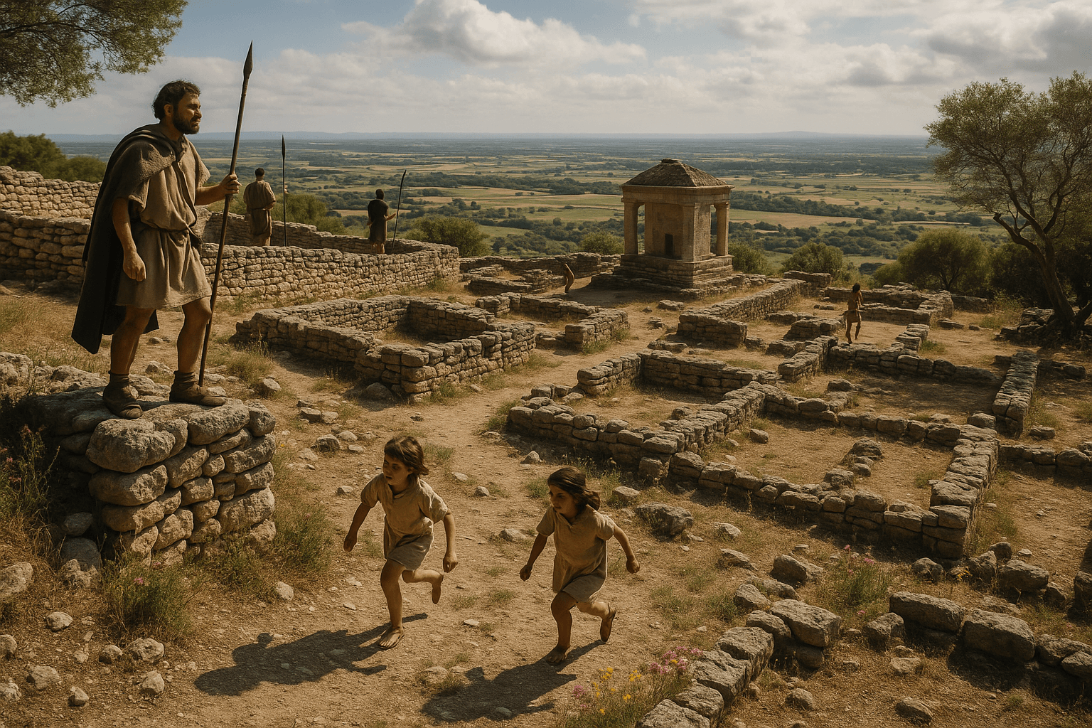L’Oppidum du Roque de Viou, ruines perchées sur une colline dominant la Vaunage