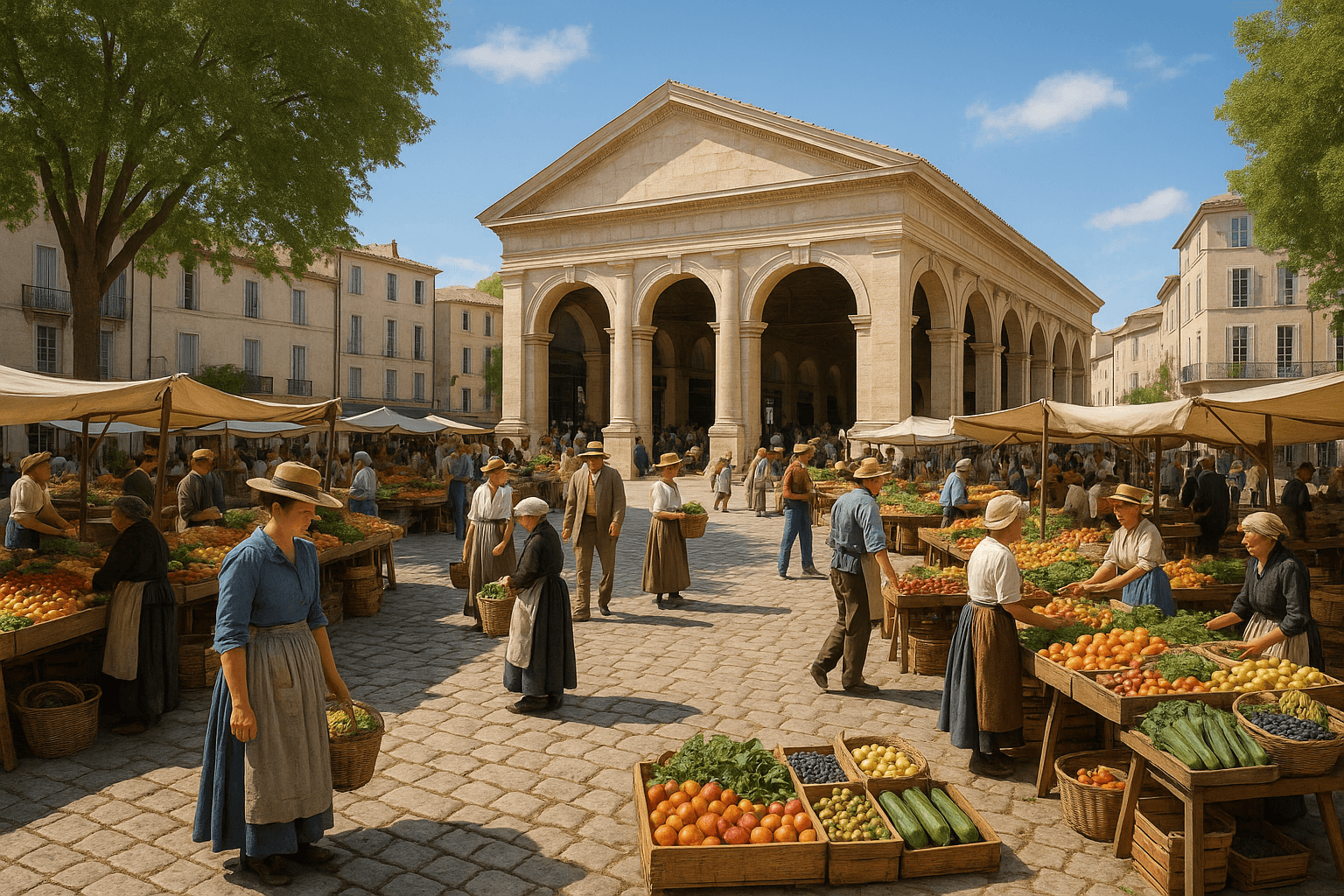 Le marché de Jean Jaurès à Nîmes, étals de plein air et produits frais