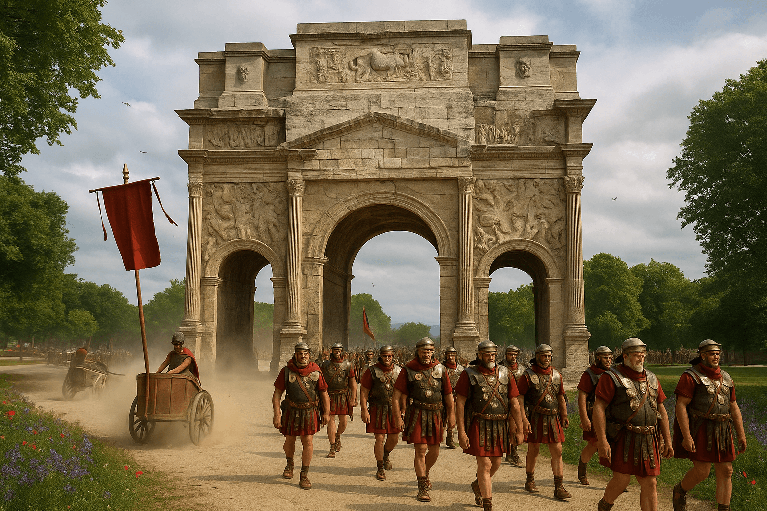 L’Arc de Triomphe d’Orange et ses reliefs sculptés