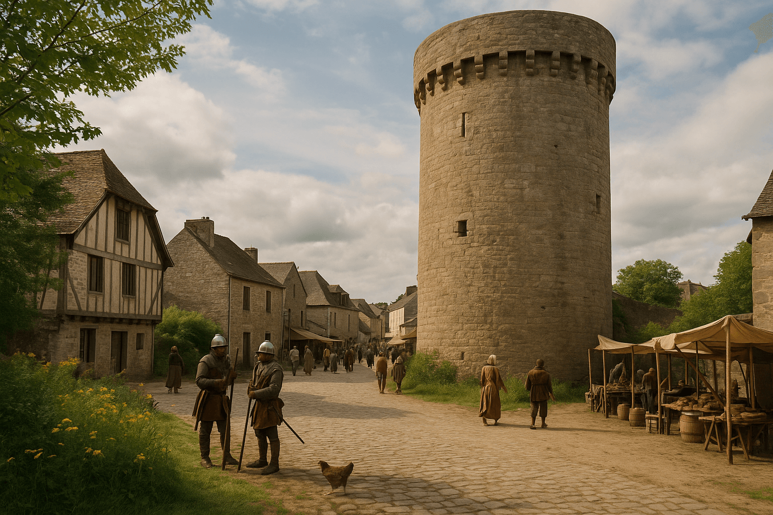La tour médiévale de Ploërmel, vestige des anciennes fortifications