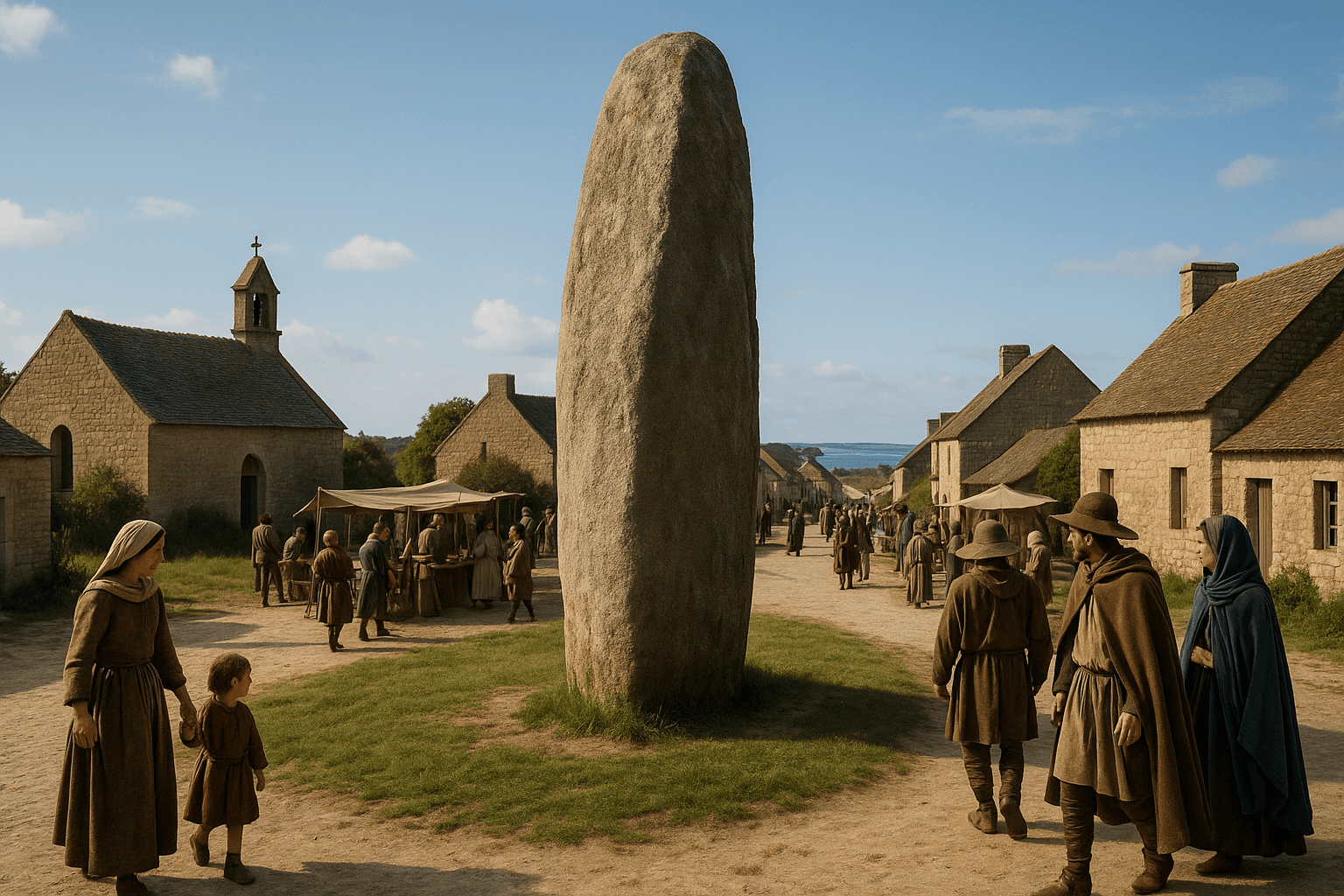 Menhir des Sables Blancs dressé à Plouharnel