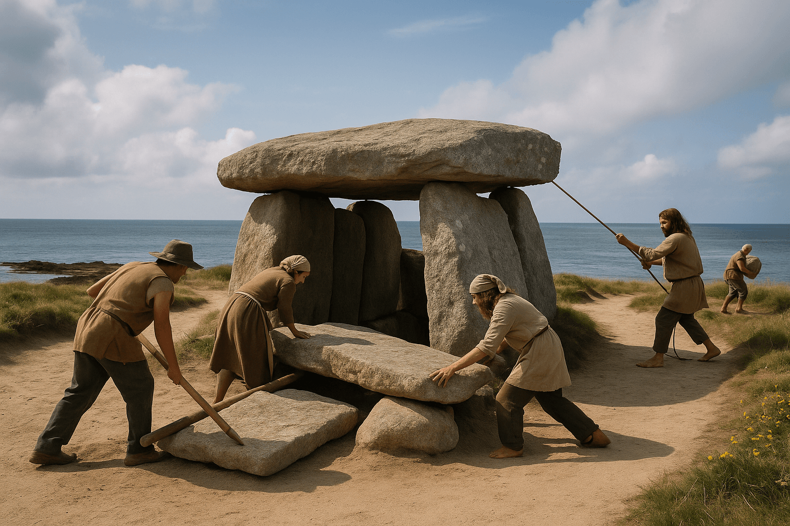 Le Dolmen du Conguel à l’extrémité sud-est de la presqu’île de Quiberon, près du littoral