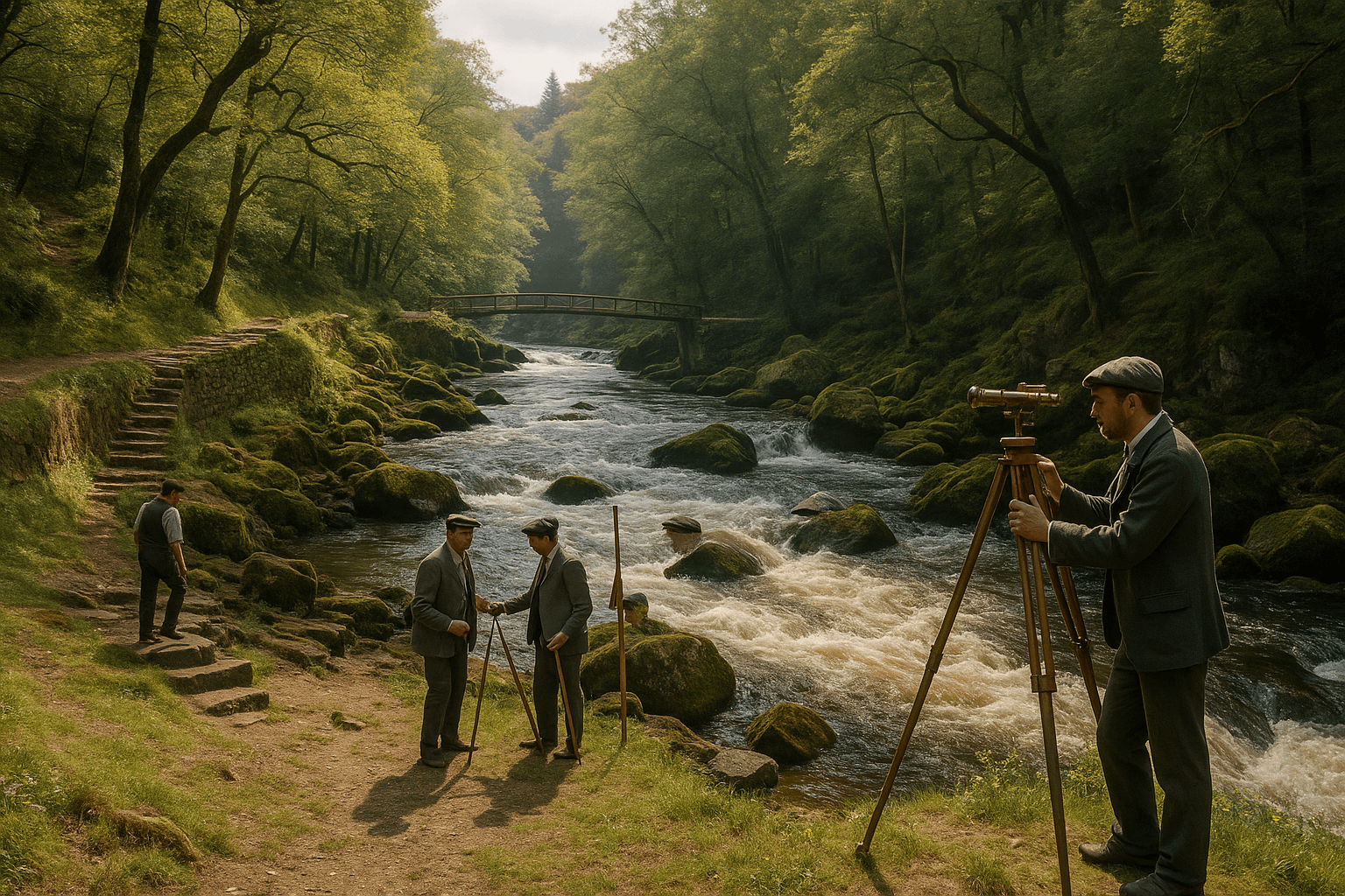Les gorges du Stangala près de Quimper, rochers et rivière de l’Odet sous la forêt