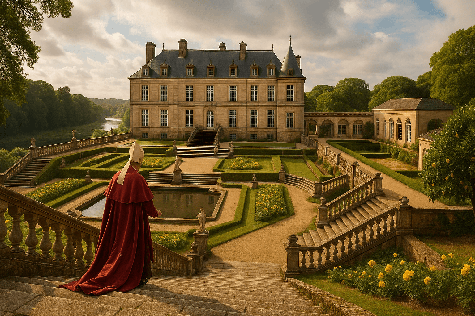 Château de Lanniron à Quimper avec ses jardins en terrasses sur l’Odet
