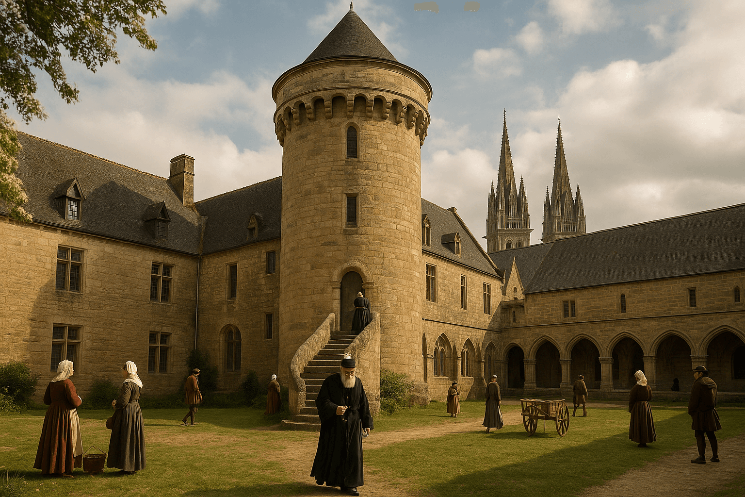 Façade en pierre du Musée Départemental Breton à Quimper, installé dans l’ancien palais épiscopal
