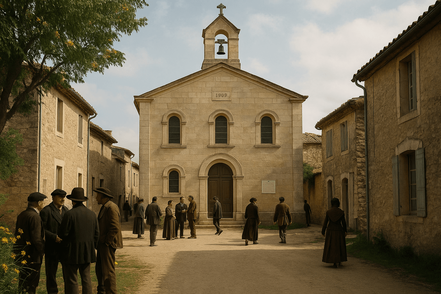 Vue extérieure de l’église protestante de Saint-Geniès-de-Malgoirès