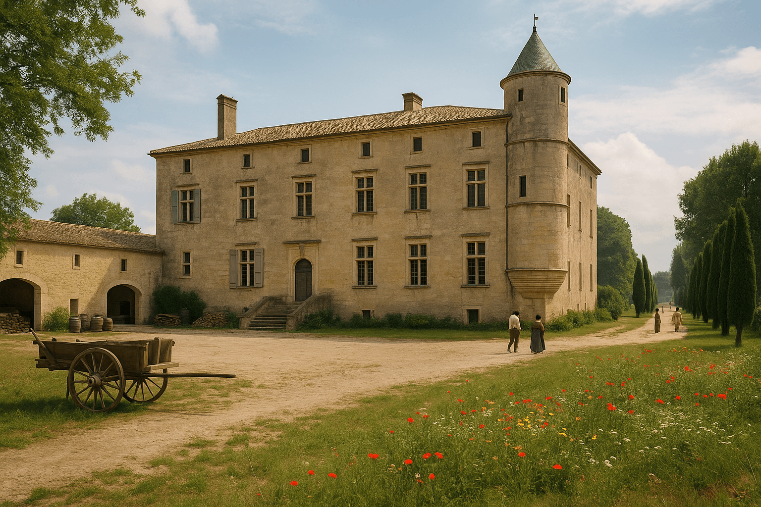 Le Château de Calvières à Saint-Laurent-d’Aigouze, dans le centre du village