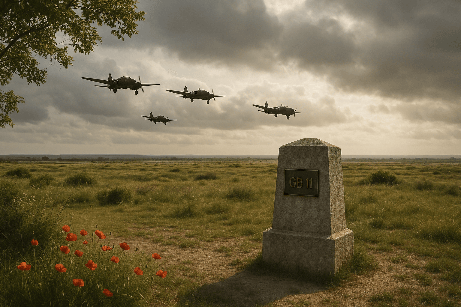Stèle du Mémorial du GB 11 à Saint‑Martin‑de‑Crau