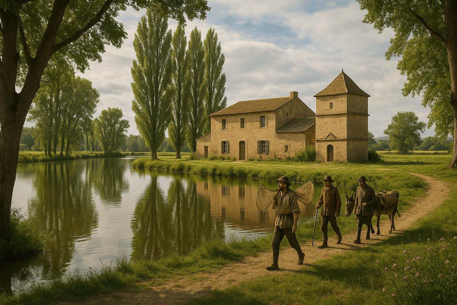Plan d’eau du domaine de l’Étang des Aulnes au cœur de la Crau