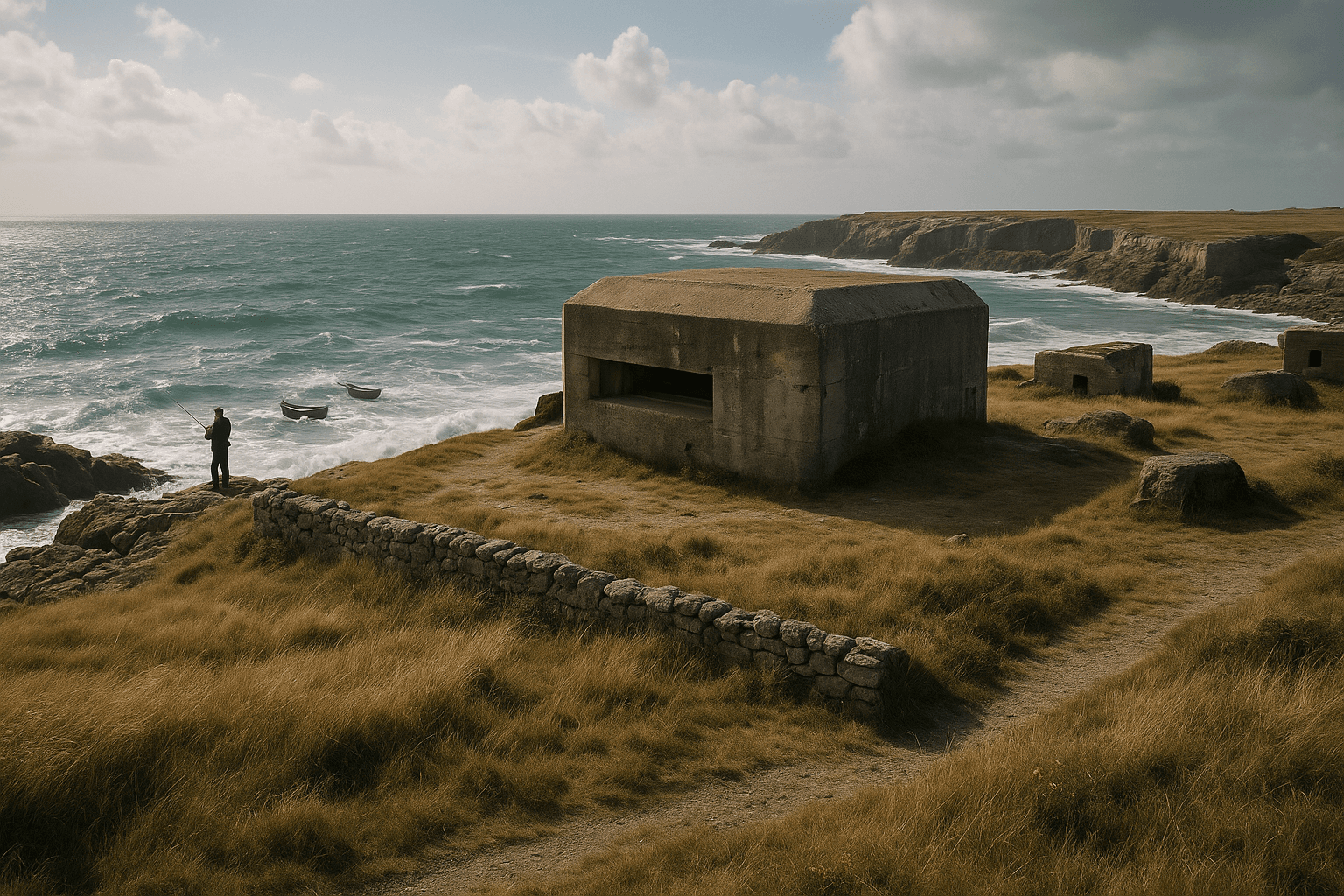 Point de vue de la pointe de Kergroix, large vue sur l’Atlantique avec rochers et lande côtière