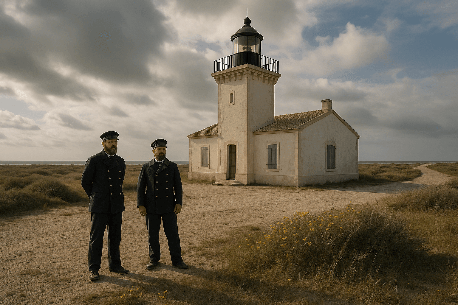 Le phare de la Gacholle entouré d’étangs et de marais camarguais