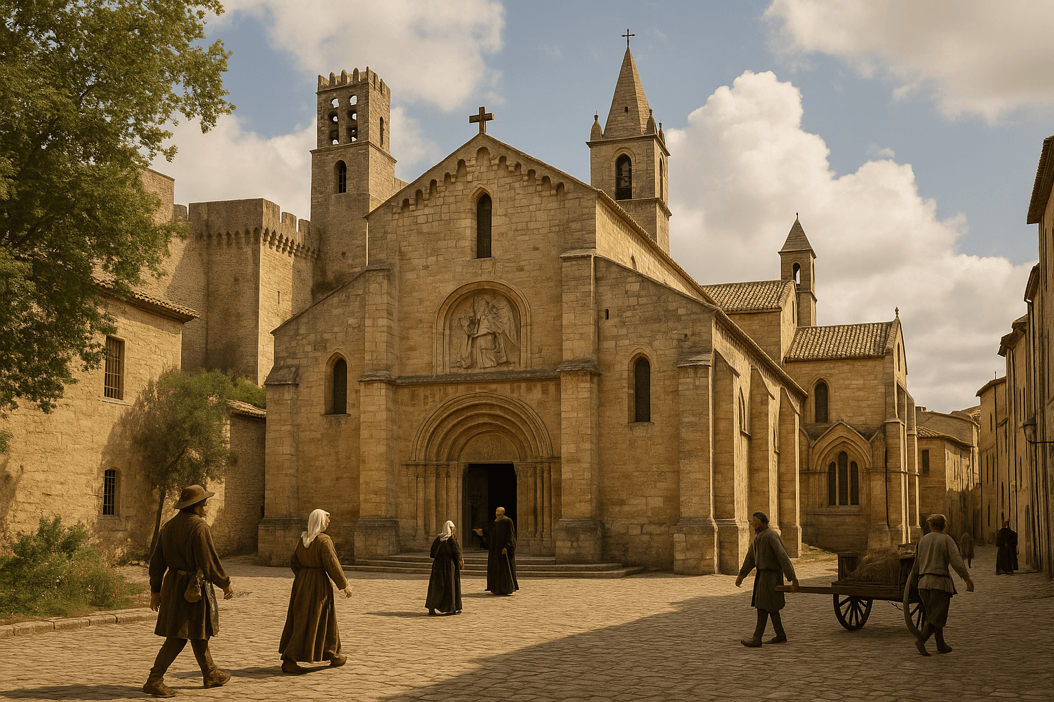 L'église Saint-Michel de Salon-de-Provence, façade romane en pierre dans le vieux centre