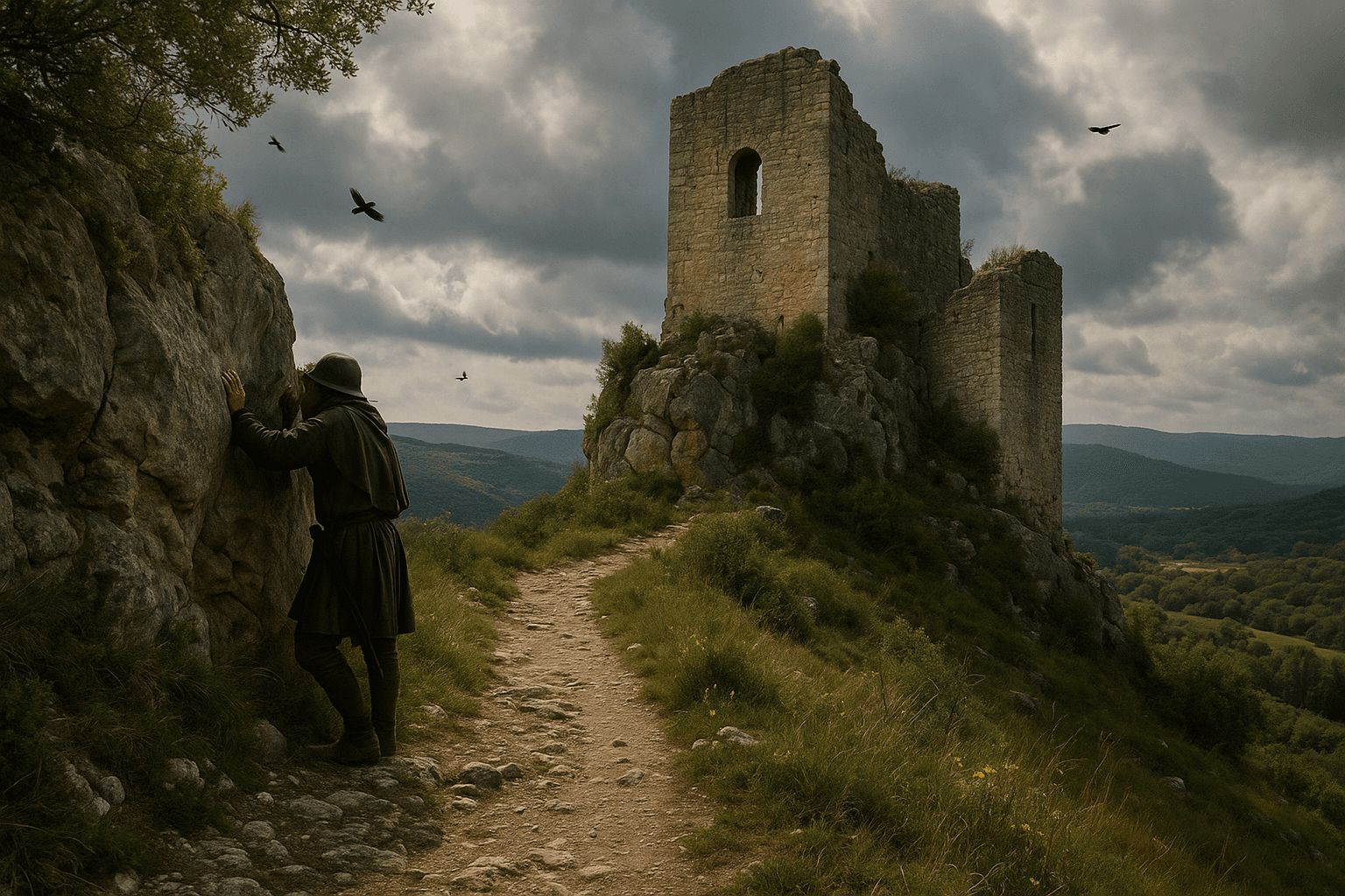 Le Castellas de Sauve, vestiges d’un ancien château perchés au-dessus du village.