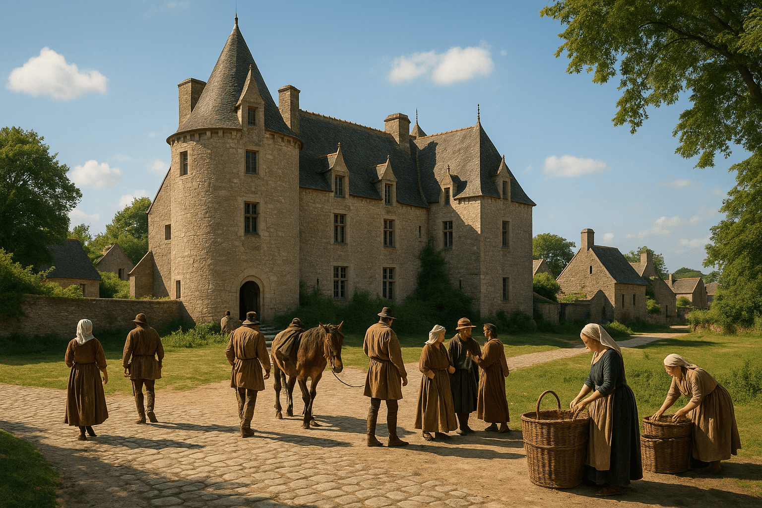 Château de Bot-Spernen à Séné, demeure historique entourée de verdure