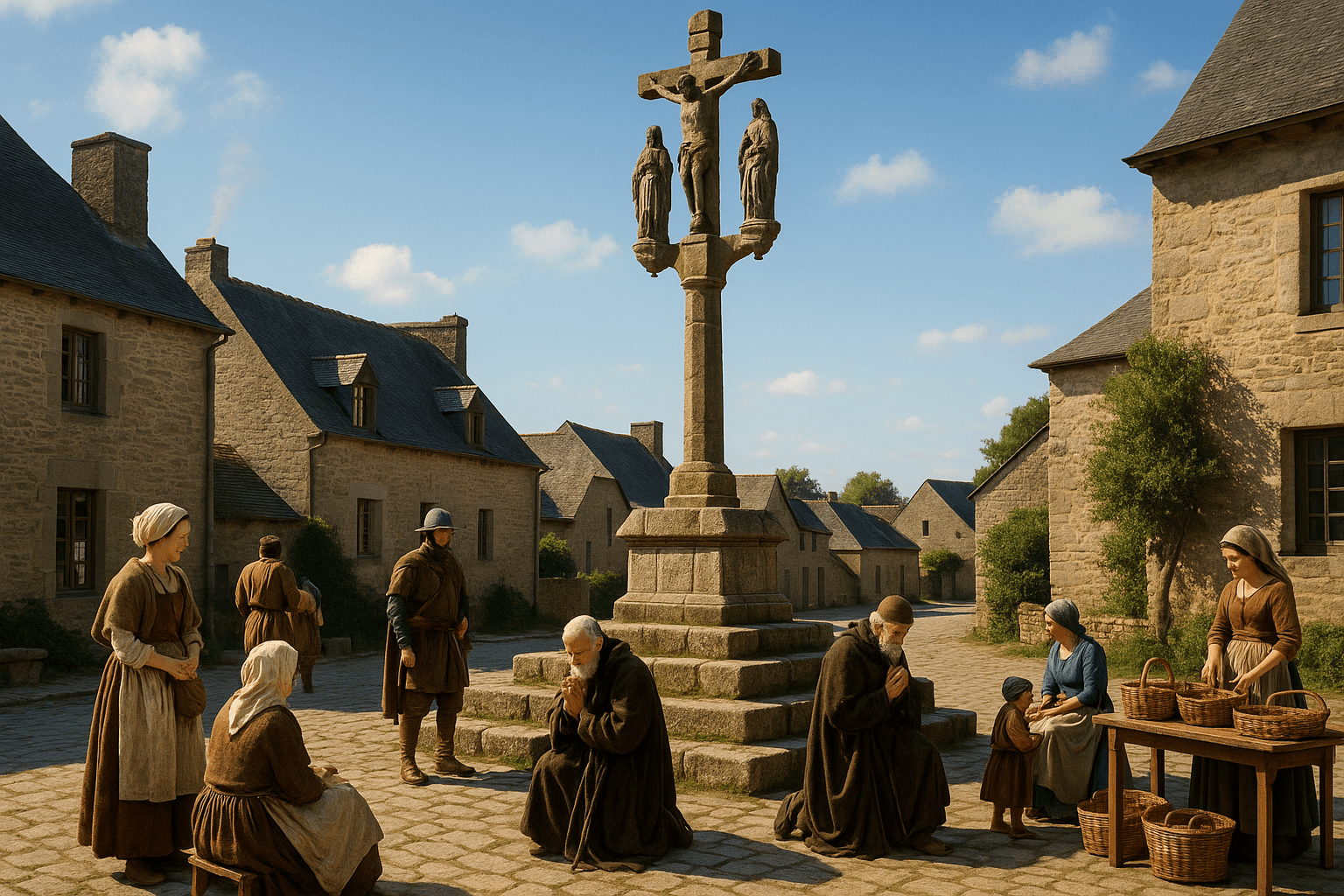 Calvaire de Sérent, vue générale
