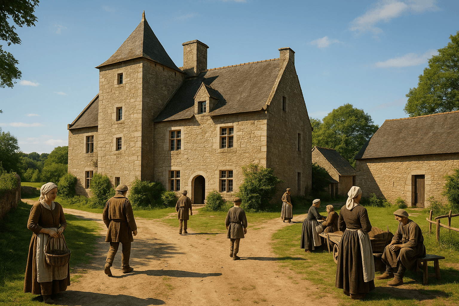 Manoir de Tromeur à Sérent, vue extérieure