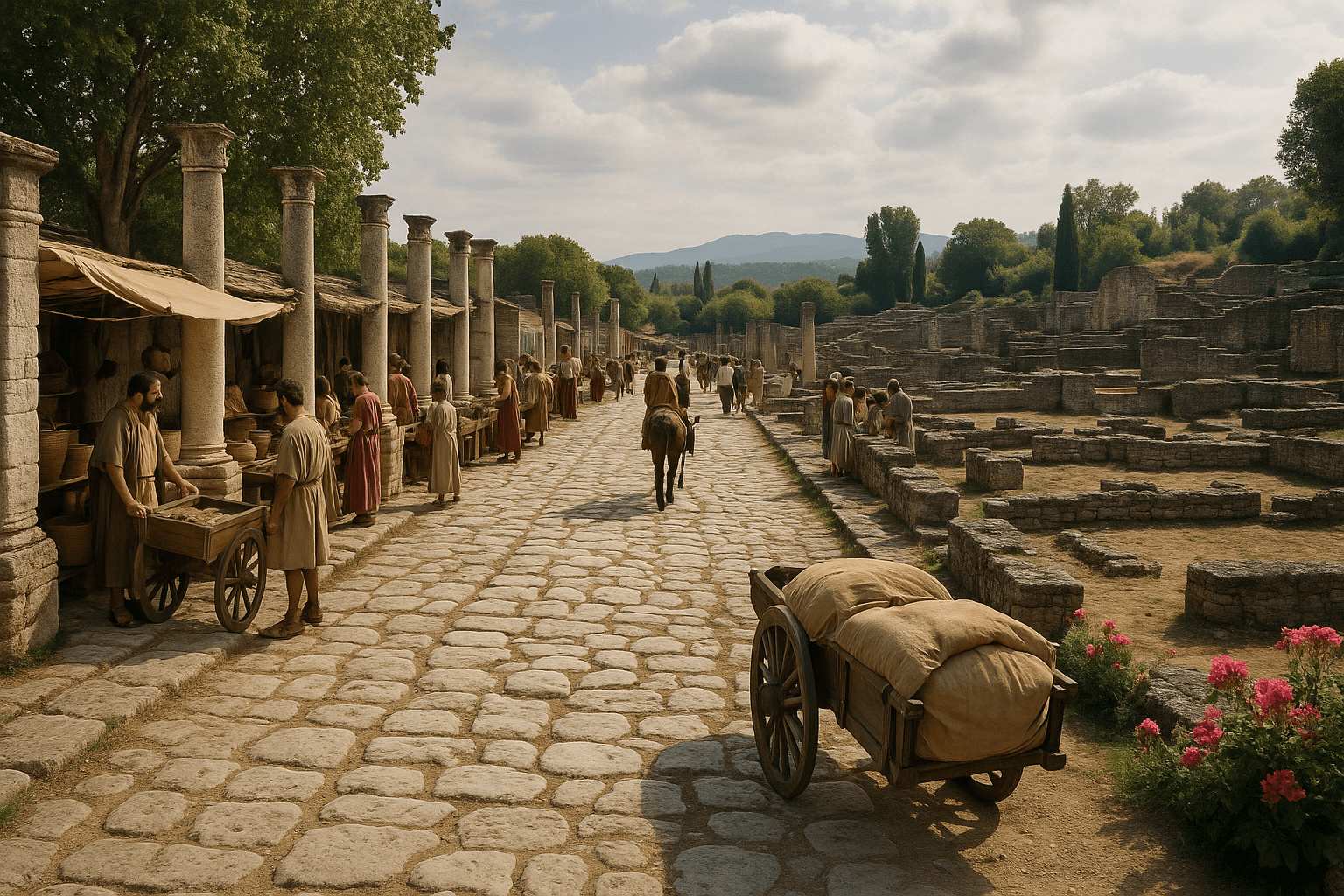 Les vestiges de la Villasse à Vaison-la-Romaine, rues pavées et maisons gallo-romaines mises au jour