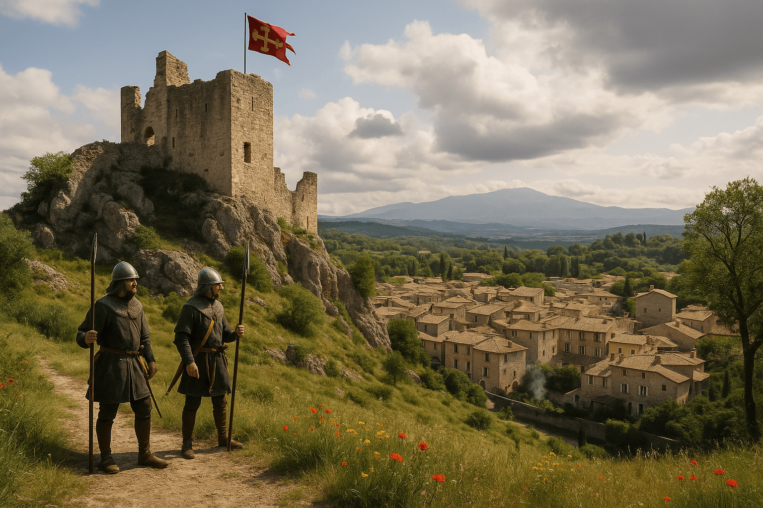 Les ruines du château des comtes de Toulouse à Vaison-la-Romaine, dominant la Haute Ville