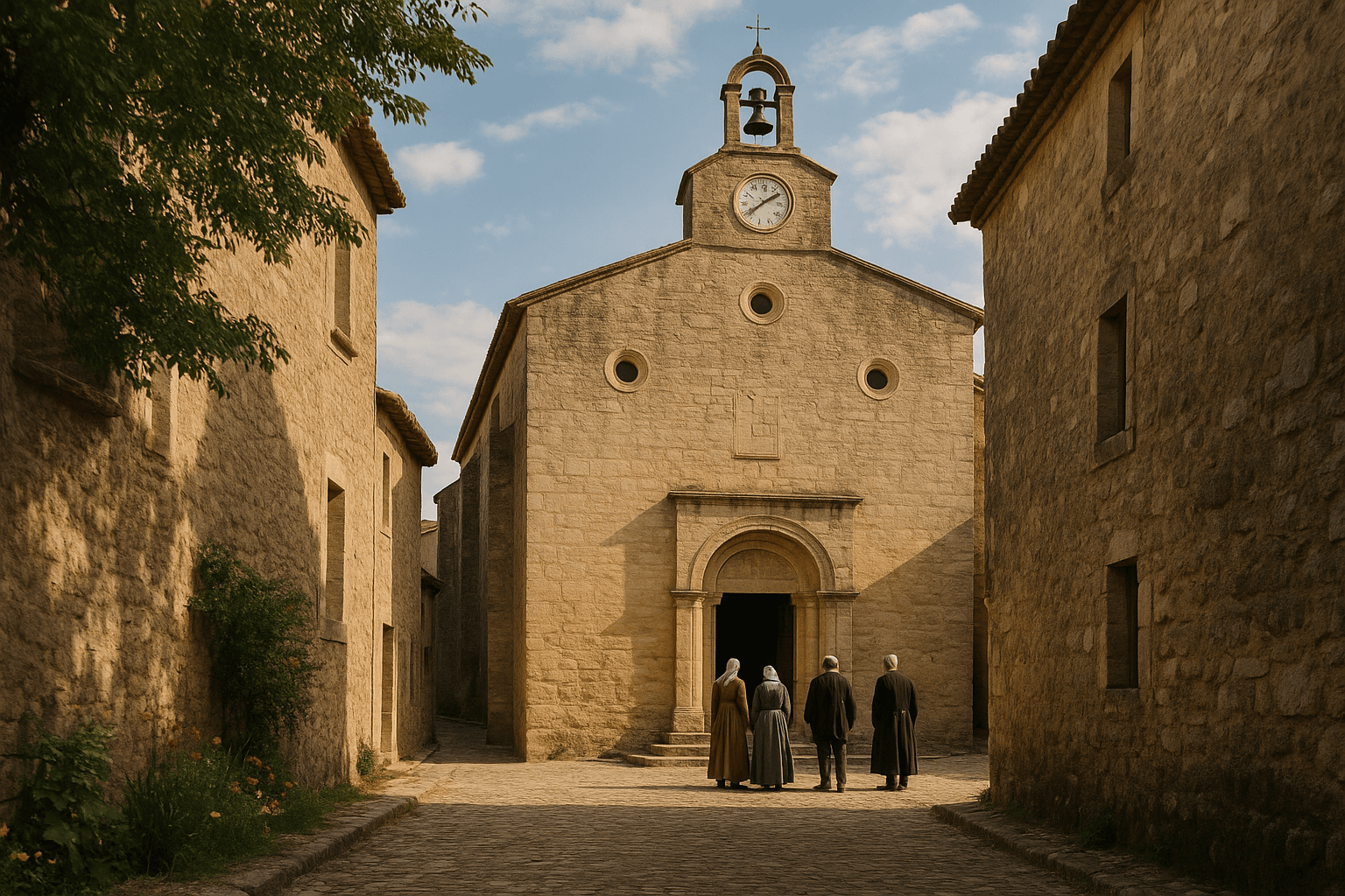 L’église Saint-Félix de Vergèze, vue extérieure dans le centre ancien