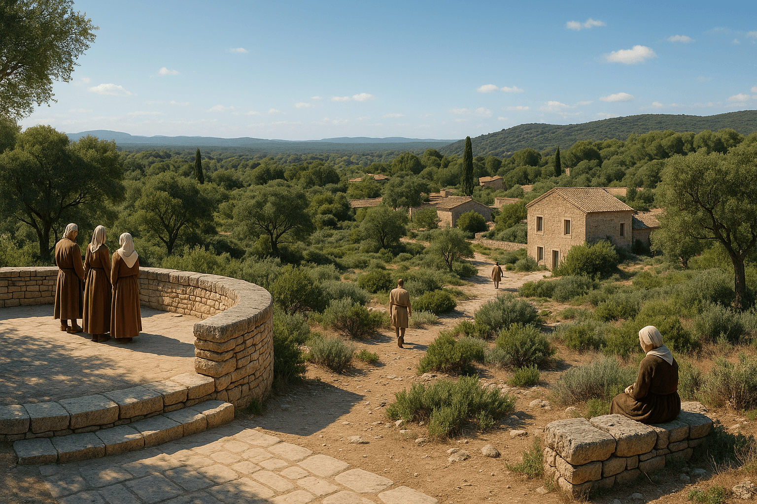 Belvédère Mémoires de Garrigue avec vue sur la garrigue et les collines méditerranéennes